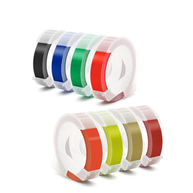 Methray Label Maker Tape Compatible with Dymo Embossing Label Maker, 1/2''x 9.8' Colorful 3D Plastic Office Mate II Tape Compatible with Dymo Embossing 35800 - Image 1